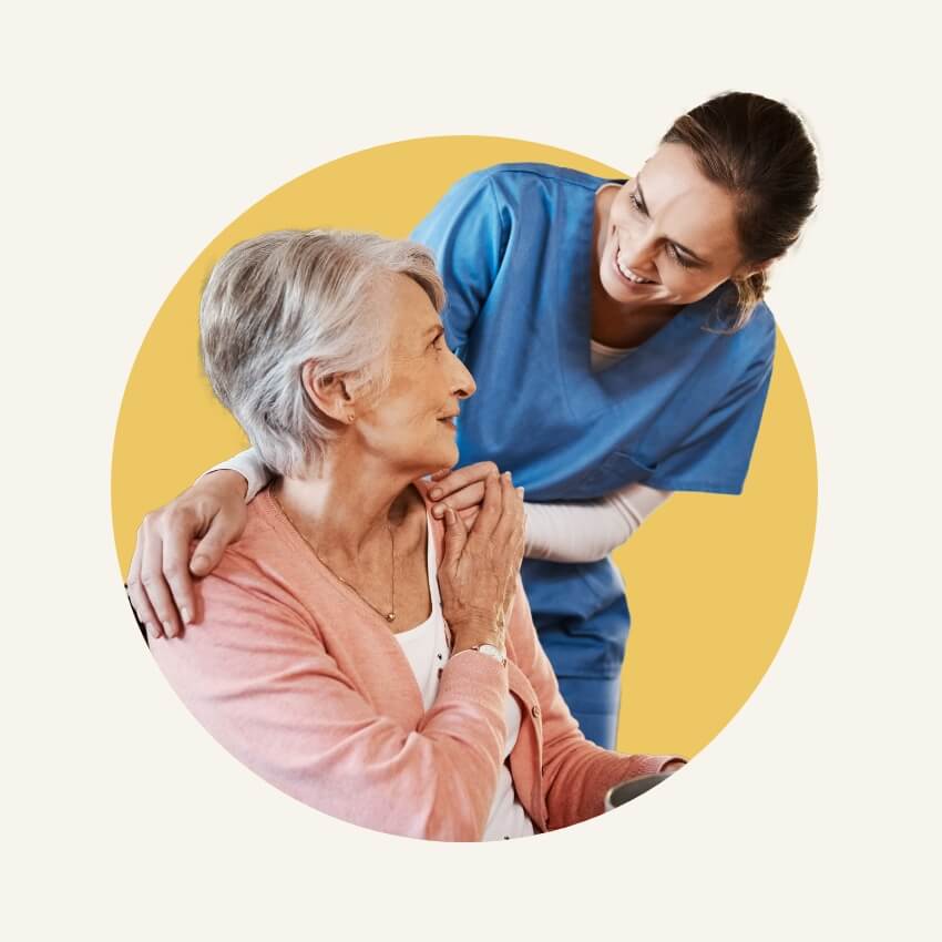 ANHC What is Home Care Home Care A Definition@2x Nurse talking to an elderly woman