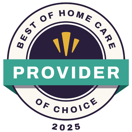 Best of Home Care Provider of Choice 2025 award badge earned by Advanced Nursing & Home Care for trusted senior home care services.
