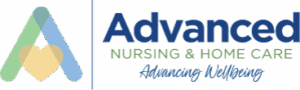 Advanced Nursing & Home Care logo with tagline “Advancing Wellbeing,” representing trusted in-home senior care and nursing support services.