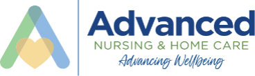 Advanced Nursing & Home Care logo with tagline “Advancing Wellbeing,” representing trusted in-home senior care and nursing support services.