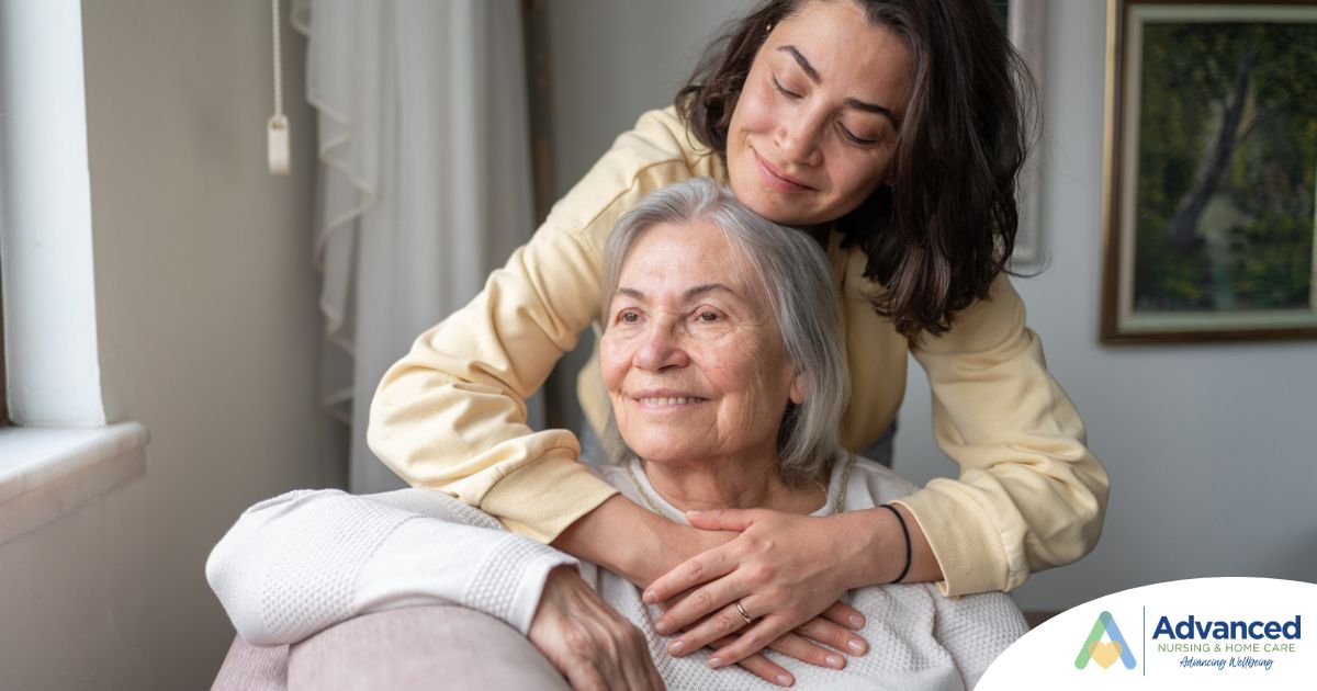 A caregiver addressing senior mental health