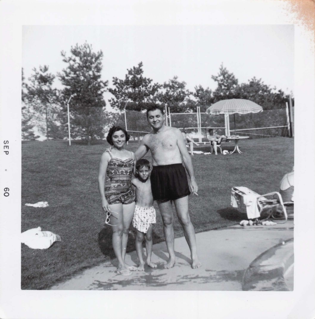 Sam's mom and dad swimming