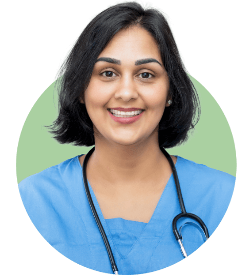 Headshot of a female medical professional wearing a stethoscope