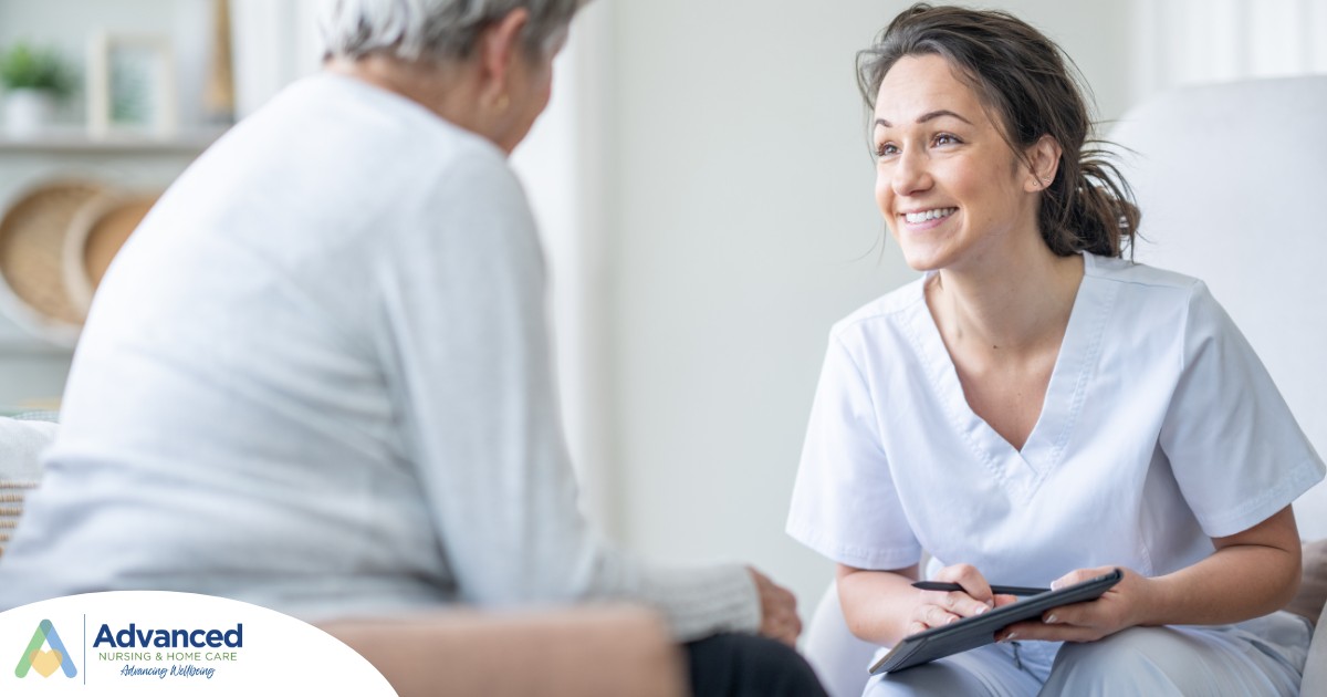 A woman smiles while with a client representing the pros of the home care industry.