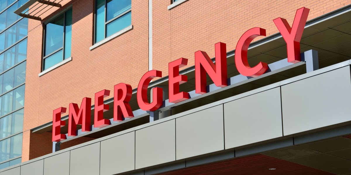 Hospital Emergency room building sign
